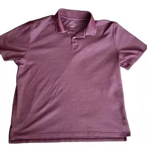 St Johns Bay Mens Golf Polo Shirt Size‎ Large Maroon Short Sleeve Casual